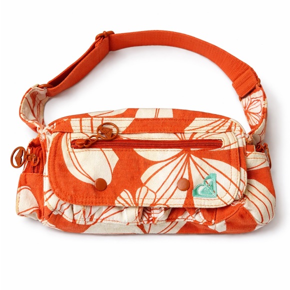 Roxy Handbags - Roxy Y2K Surf Core Floral Shoulder Bag Orange Beachy Boho